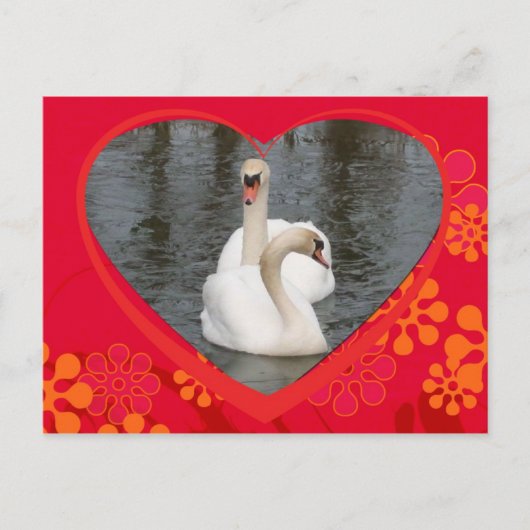Cartes Pour Fêtes Annuelles cygnes de valentine (Devant)