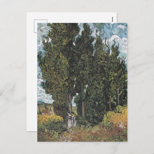 Cartes Pour Fêtes Annuelles Cypress Trees par Van Gogh (Devant / Derrière)