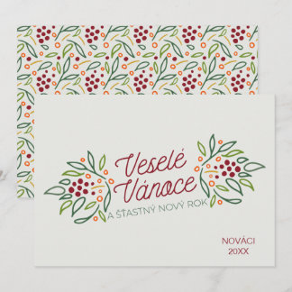 Cartes Pour Fêtes Annuelles Czech Language Merry Christmas & New Year 