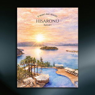 Cartes Pour Fêtes Annuelles D Maris Bay Turquie Aquarelle Destination de Plage