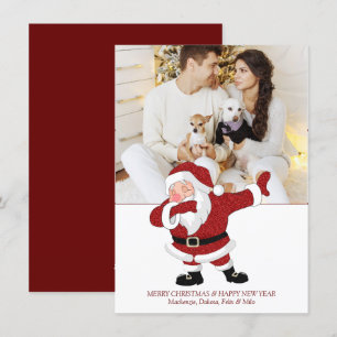 Cartes Pour Fêtes Annuelles Dabbing Red Père Noël Amusant XMAS humour de vac