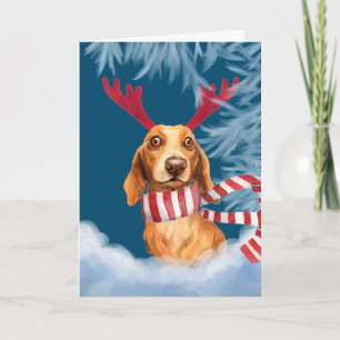 Cartes Pour Fêtes Annuelles Dachshund À Travers La Neige