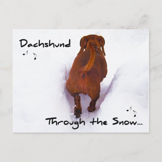 Cartes Pour Fêtes Annuelles Dachshund à travers la neige Dashing à travers la  (Devant)