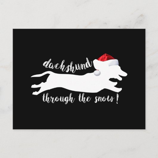 Cartes Pour Fêtes Annuelles Dachshund à travers la neige Fêtes de Noël (Devant)