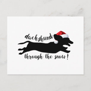 Cartes Pour Fêtes Annuelles Dachshund à travers la neige Fêtes de Noël