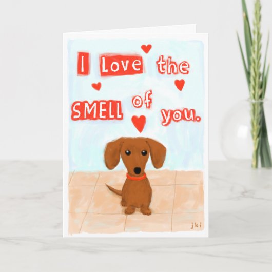 Cartes Pour Fêtes Annuelles Dachshund Amour Amour Saint Valentin Coeurs Chien (Devant)