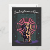 Cartes Pour Fêtes Annuelles Dachshund Brave Hearts Often Come In Small Frames (Devant / Derrière)