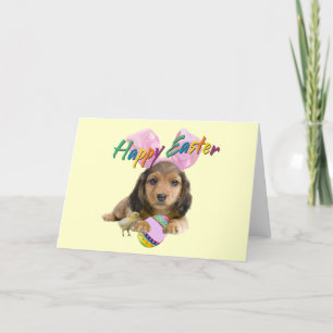 Cartes Pour Fêtes Annuelles Dachshund Bunny de Pâques