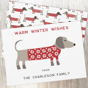 Cartes Pour Fêtes Annuelles Dachshund Chien amusant