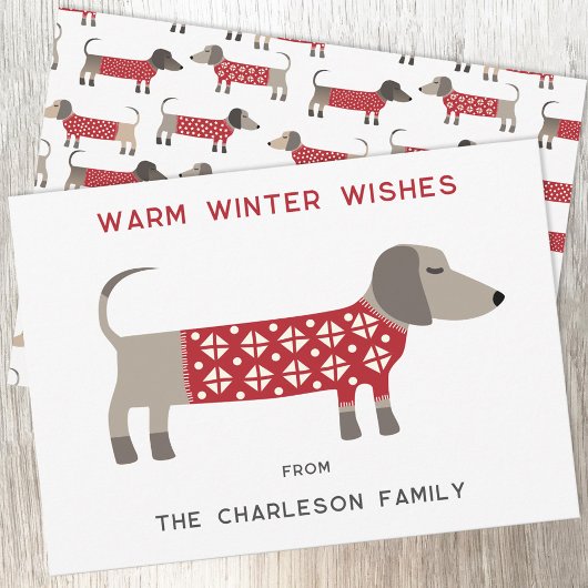 Cartes Pour Fêtes Annuelles Dachshund Chien amusant