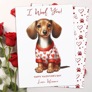 Cartes Pour Fêtes Annuelles Dachshund Chien Personnalisé Cute Valentines Day