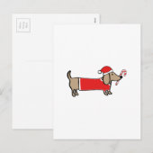 Cartes Pour Fêtes Annuelles Dachshund de Noël (Devant / Derrière)