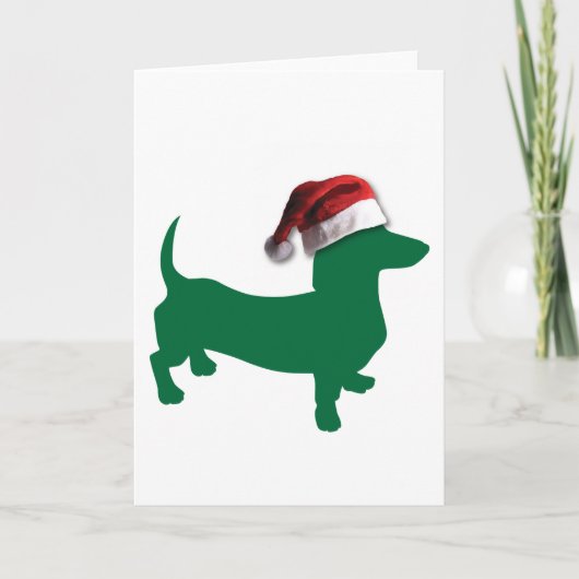 Cartes Pour Fêtes Annuelles Dachshund de Noël (Devant)