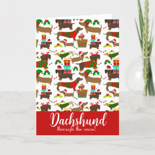 Cartes Pour Fêtes Annuelles Dachshund de Noël drôle