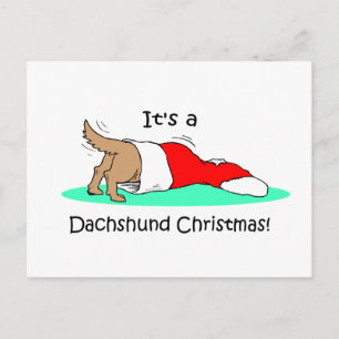 Cartes Pour Fêtes Annuelles Dachshund de Noël drôle
