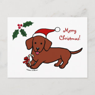 Cartes Pour Fêtes Annuelles Dachshund Dessin de Christmas