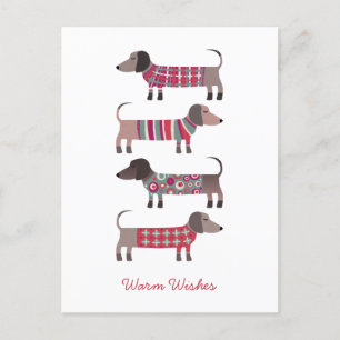 Cartes Pour Fêtes Annuelles Dachshund Dog amusant