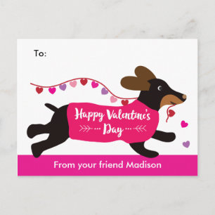 Cartes Pour Fêtes Annuelles Dachshund Dog School Valentine Exchange