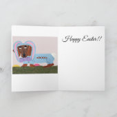 Cartes Pour Fêtes Annuelles Dachshund Easter Bunny (Intérieur)