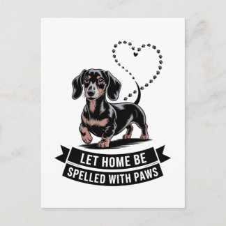 Cartes Pour Fêtes Annuelles Dachshund Let Home Be Spelled With Paws