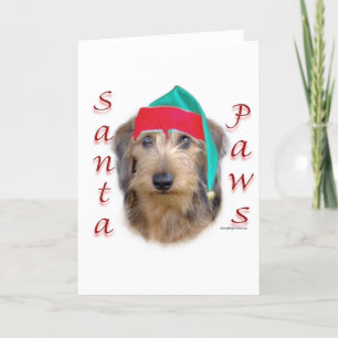 Cartes Pour Fêtes Annuelles Dachshund Père Noël Paws
