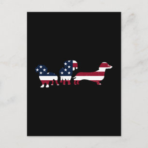 Cartes Pour Fêtes Annuelles Dachshund Quatrième 4 juillet Chiens Patriotiques