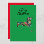 Cartes Pour Fêtes Annuelles Dachshund R (Devant / Derrière)