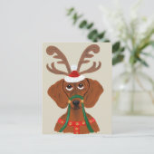 Cartes Pour Fêtes Annuelles Dachshund Reindeer (Debout devant)