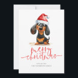 Cartes Pour Fêtes Annuelles Dachshund Santa Hat 2025 Calendrier Joyeux Noël<br><div class="desc">Dachshund Santa Hat 2025 Calendrier Joyeux Noël. Disponible numériquement et imprimé. La gentillesse festive pour vos souhaits de vacances, avec ce design amusant avec un doux chien de seins dans son chapeau de Père Noël. Joyeux Noël est dans un script moderne ensemble et personnalisez facilement votre salutation et votre nom...</div>