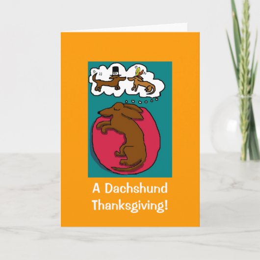Cartes Pour Fêtes Annuelles Dachshund Thanksgiving (Devant)