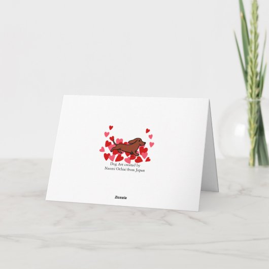 Cartes Pour Fêtes Annuelles Dachshund Valentine Caricature (Dos)