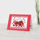 Cartes Pour Fêtes Annuelles Dachshund Valentine Caricature (Devant)
