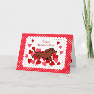 Cartes Pour Fêtes Annuelles Dachshund Valentine Caricature