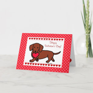 Cartes Pour Fêtes Annuelles Dachshund Valentine Caricature