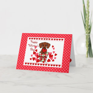 Cartes Pour Fêtes Annuelles Dachshund Valentine Caricature