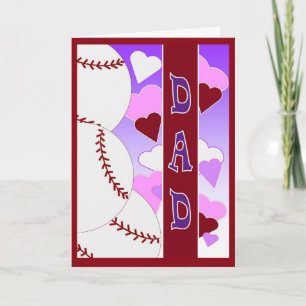Cartes Pour Fêtes Annuelles DAD I Love You > Thé You Love Baseball Valentine