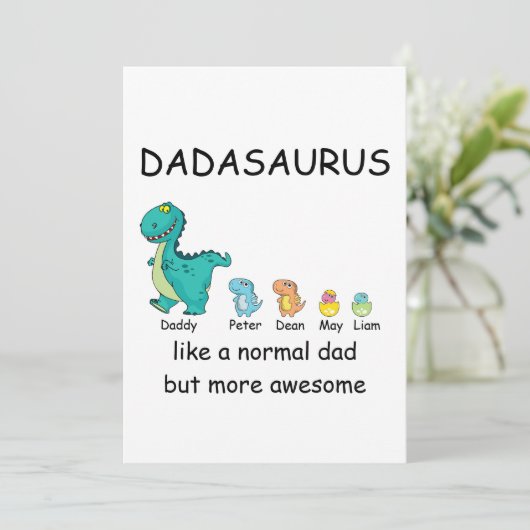 Cartes Pour Fêtes Annuelles Dadasaurus personnalisées jusqu'à 4 enfants T-shir (Debout devant)