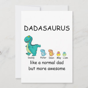 Cartes Pour Fêtes Annuelles Dadasaurus personnalisées jusqu'à 4 enfants T-shir