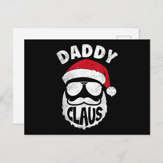 Cartes Pour Fêtes Annuelles Daddy Claus Santa Claus Funny Christmas Matching P (Devant / Derrière)