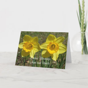 Cartes Pour Fêtes Annuelles Daffodiles Bénédictions de Pâques à Tante et Oncle