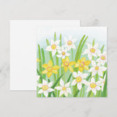 Cartes Pour Fêtes Annuelles Daffodiques de printemps (Devant / Derrière)