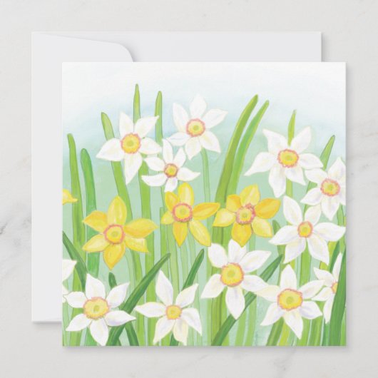 Cartes Pour Fêtes Annuelles Daffodiques de printemps (Devant)