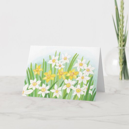 Cartes Pour Fêtes Annuelles Daffodiques du printemps Pâques (Devant)