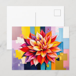 Cartes Pour Fêtes Annuelles Dahlia colorée au style Abstrait moderne