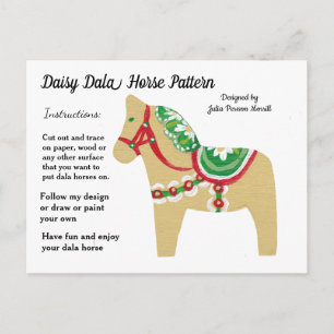 Cartes Pour Fêtes Annuelles Daisy Dala Horse Motif à partager