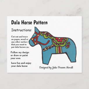 Cartes Pour Fêtes Annuelles Dala Horse Motif à partager