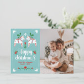 Cartes Pour Fêtes Annuelles Dala Suédoise Cheval Folk Art Joyeux Noël (Debout devant)