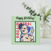 Cartes Pour Fêtes Annuelles Dalmatian, dalmatien, Pixel Art, pixel art (Debout devant)
