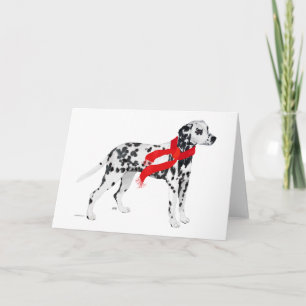 Cartes Pour Fêtes Annuelles Dalmatien au foulard rouge