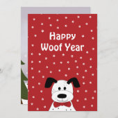 Cartes Pour Fêtes Annuelles Dalmatien avec un noeud papillon 'Joyeuse année Wo (Devant / Derrière)